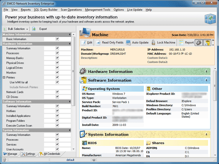 Hardware and Software Inventory Tool - EMCO Network Inventory